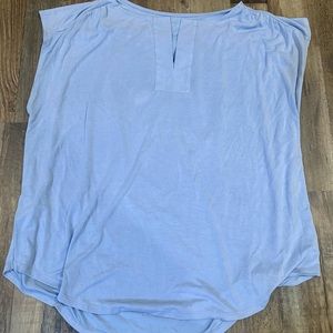 Loft Outlet Split Neck Sleeveless Blue Top Shirt Layering Loose Fit